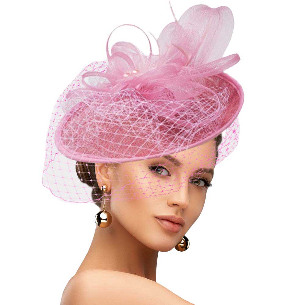Feather Mesh Fascinator Headband