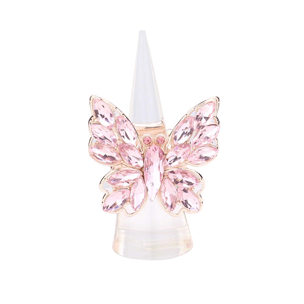 Marquise Stone Cluster Butterfly Stretch Ring
