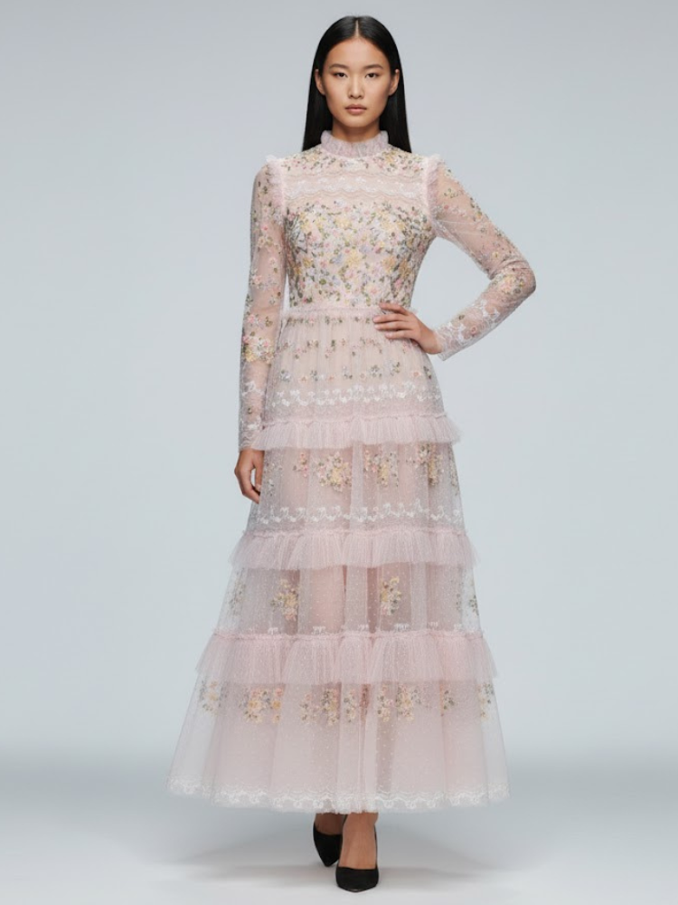 Pink Midi Party Dress BLOSSOM: Prêt-à-Porter Line BYMANYC ® New York-1