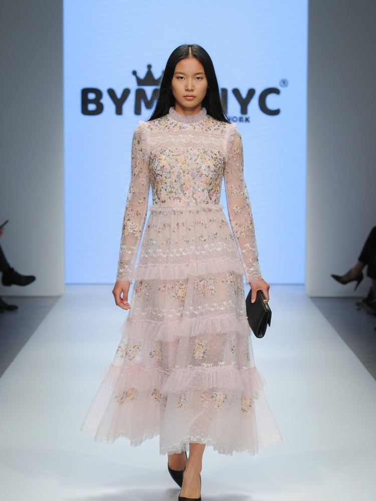 Pink Midi Party Dress BLOSSOM: Prêt-à-Porter Line BYMANYC ® New York-0