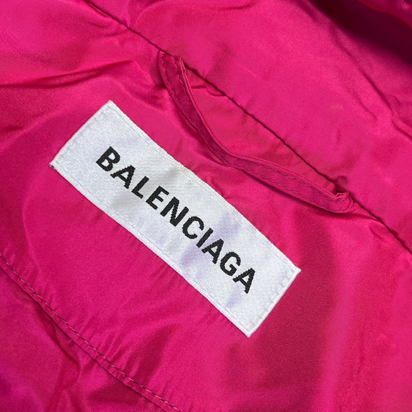 Balenciaga label on a pink garment