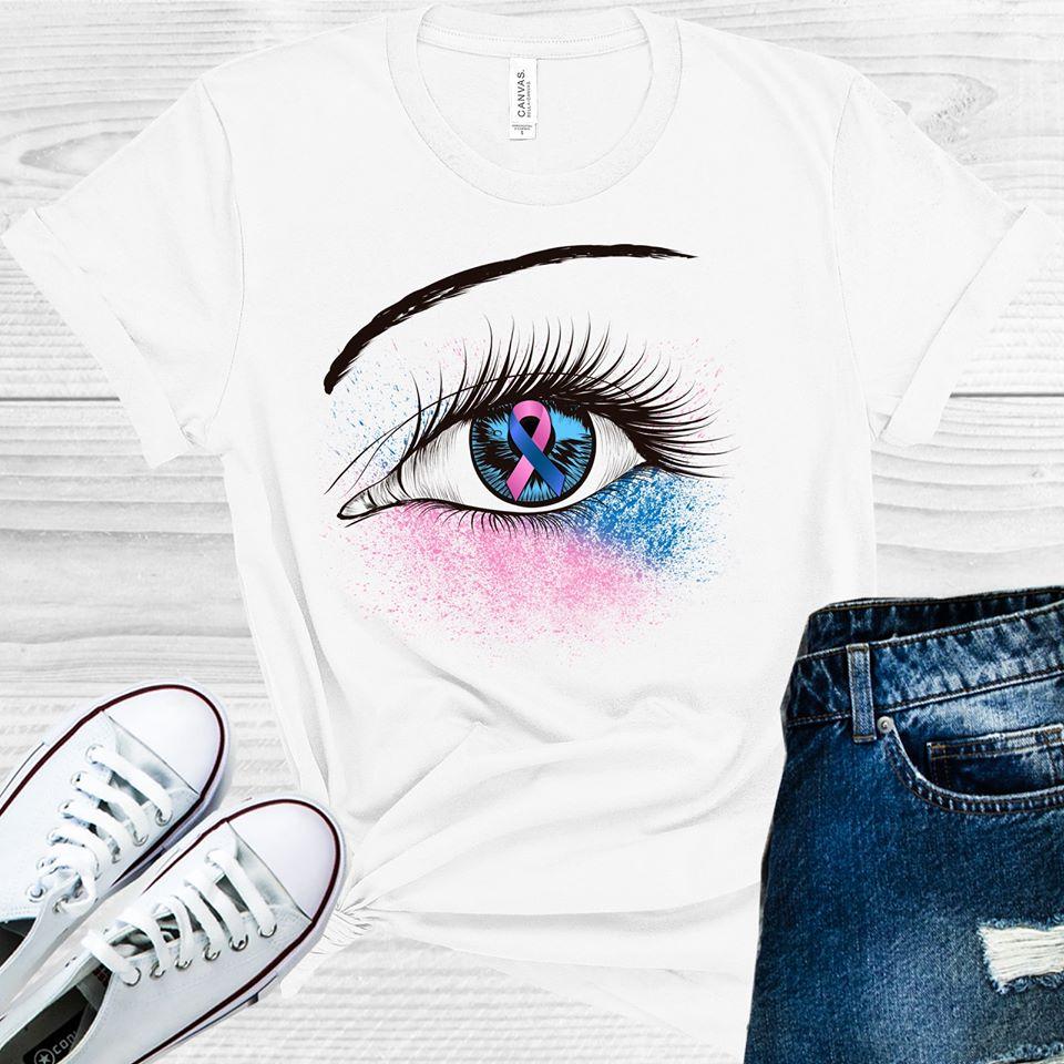 Pink & Blue Ribbon Awareness Eye Graphic Tee