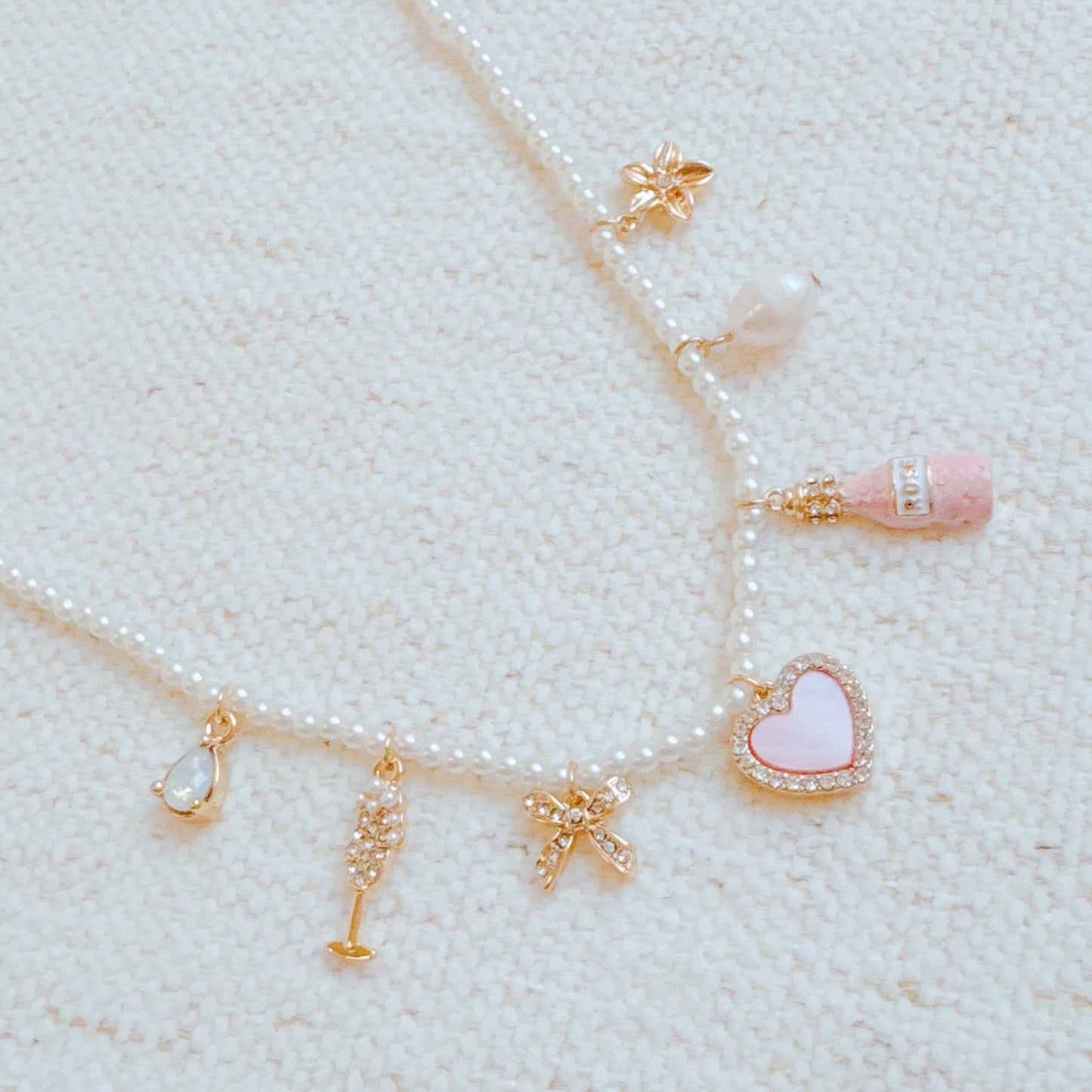 Pink Wink Celebration Multi Charm Necklace-0