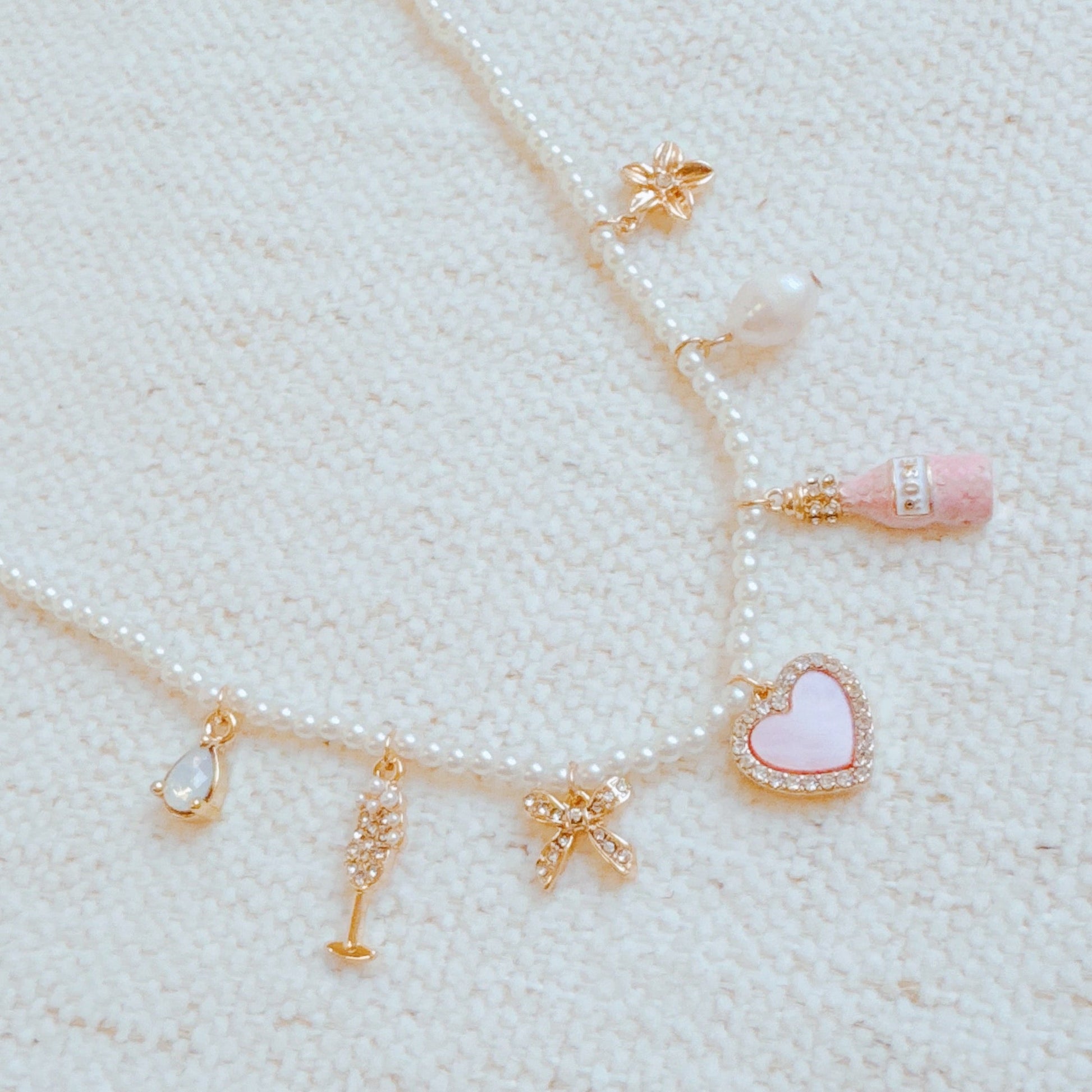 Pink Wink Celebration Multi Charm Necklace-0