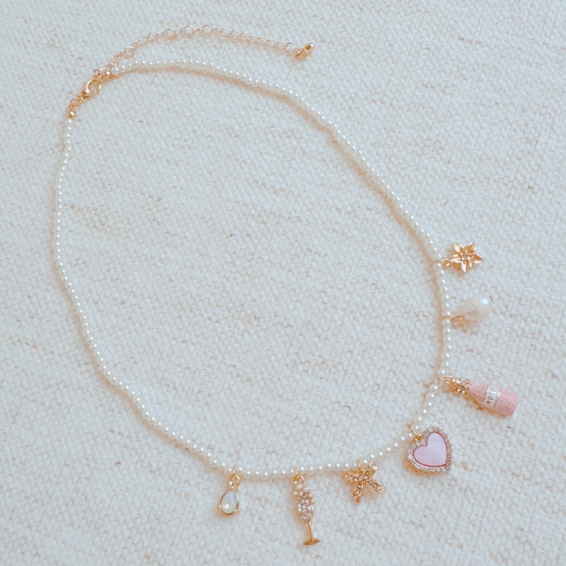 Pink Wink Celebration Multi Charm Necklace-1