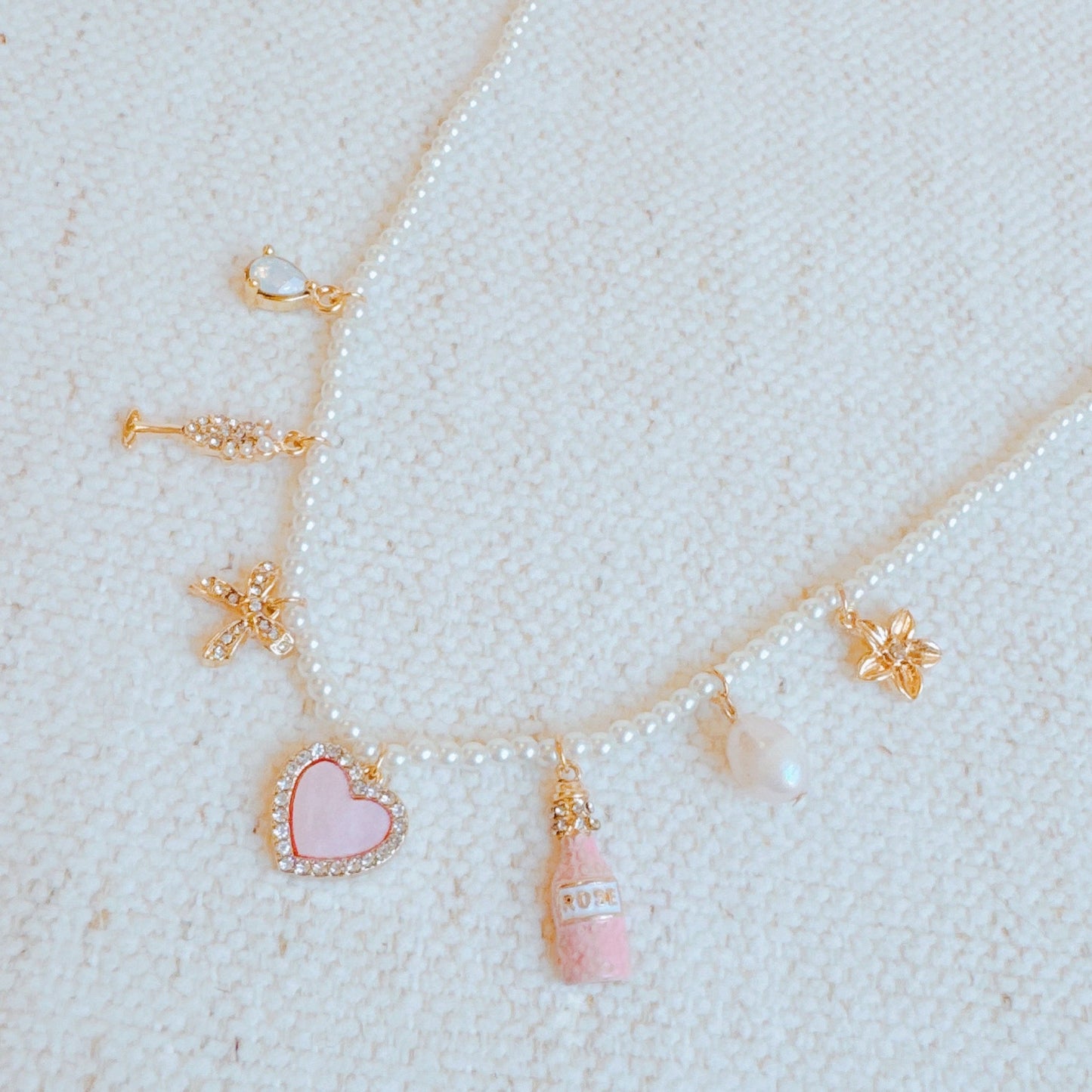 Pink Wink Celebration Multi Charm Necklace-2