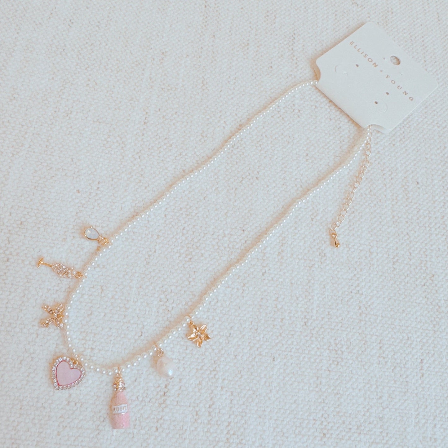 Pink Wink Celebration Multi Charm Necklace-4