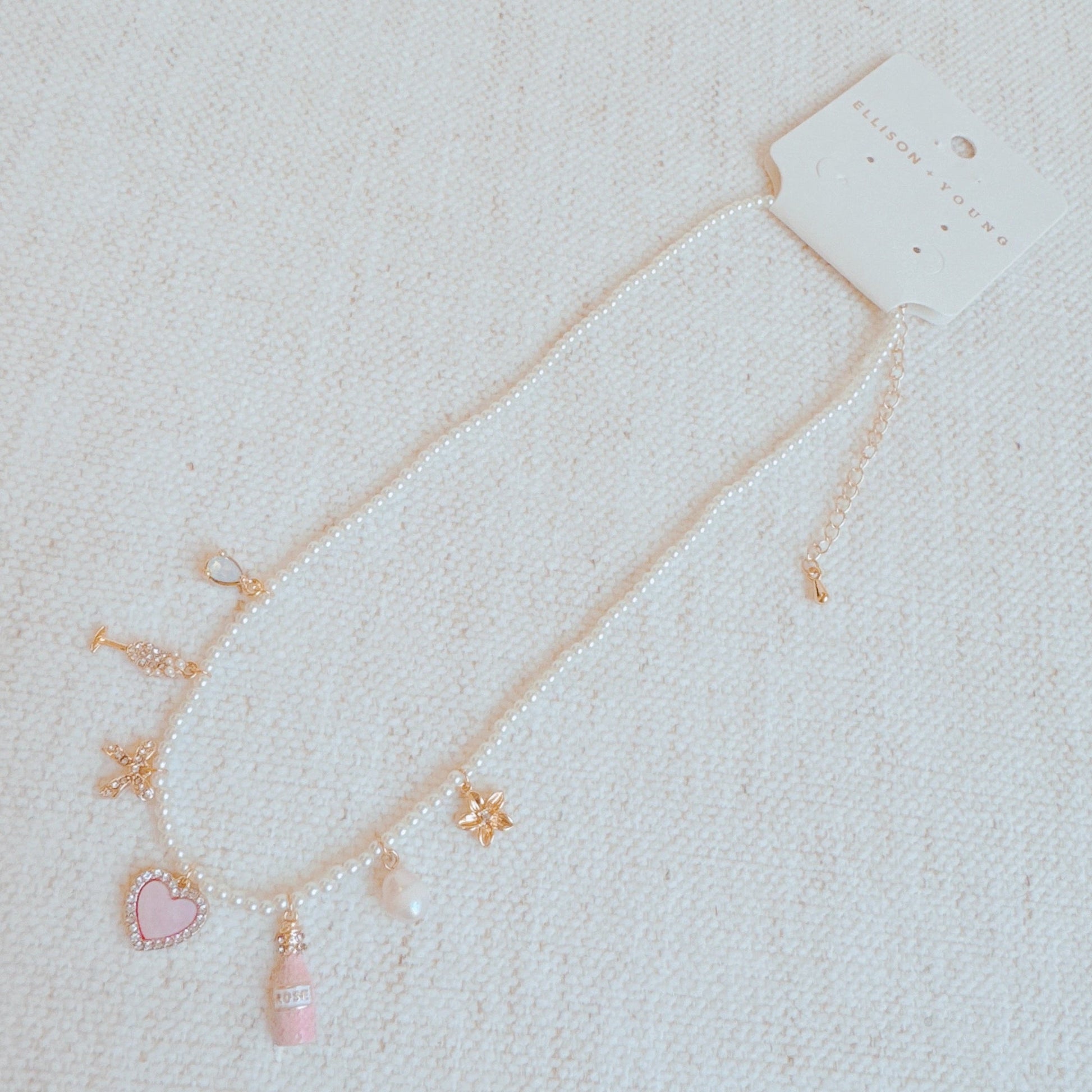 Pink Wink Celebration Multi Charm Necklace-4