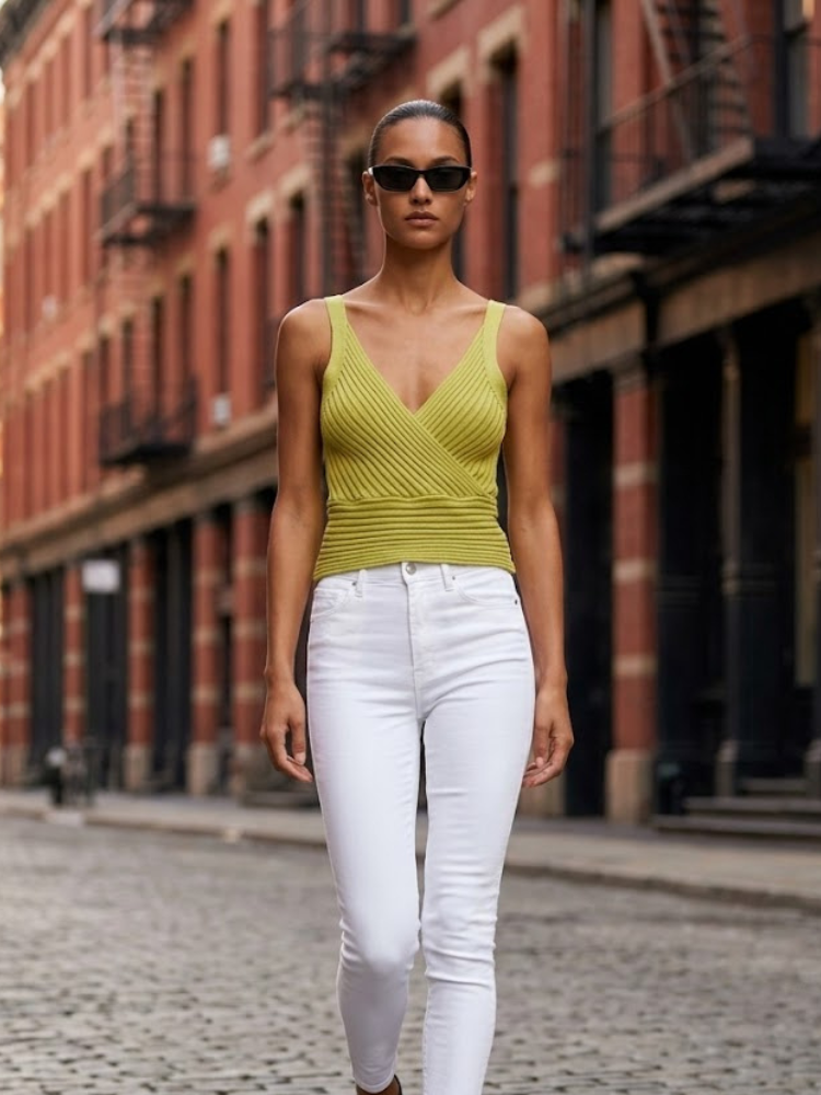 Pistachio HIGH LINE Knit Top Prêt-à-Porter BYMANYC ® New York-1