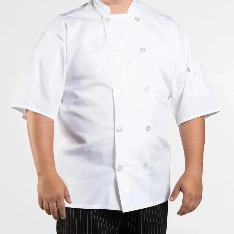 Poplin Cotton Blend Pro-vent Short Sleeve Chef Coat-0
