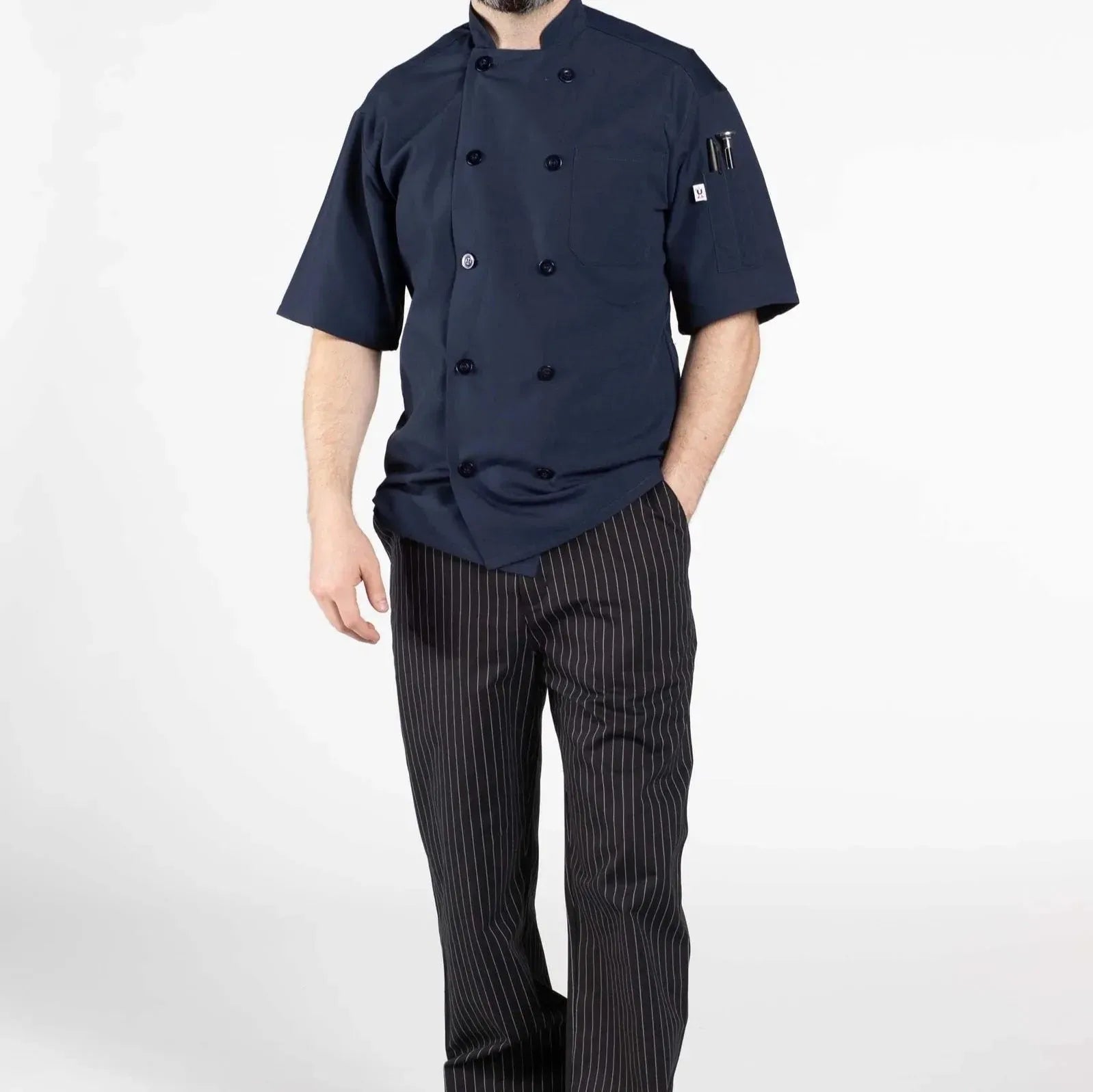 Poplin Cotton Blend Pro-vent Short Sleeve Chef Coat-3