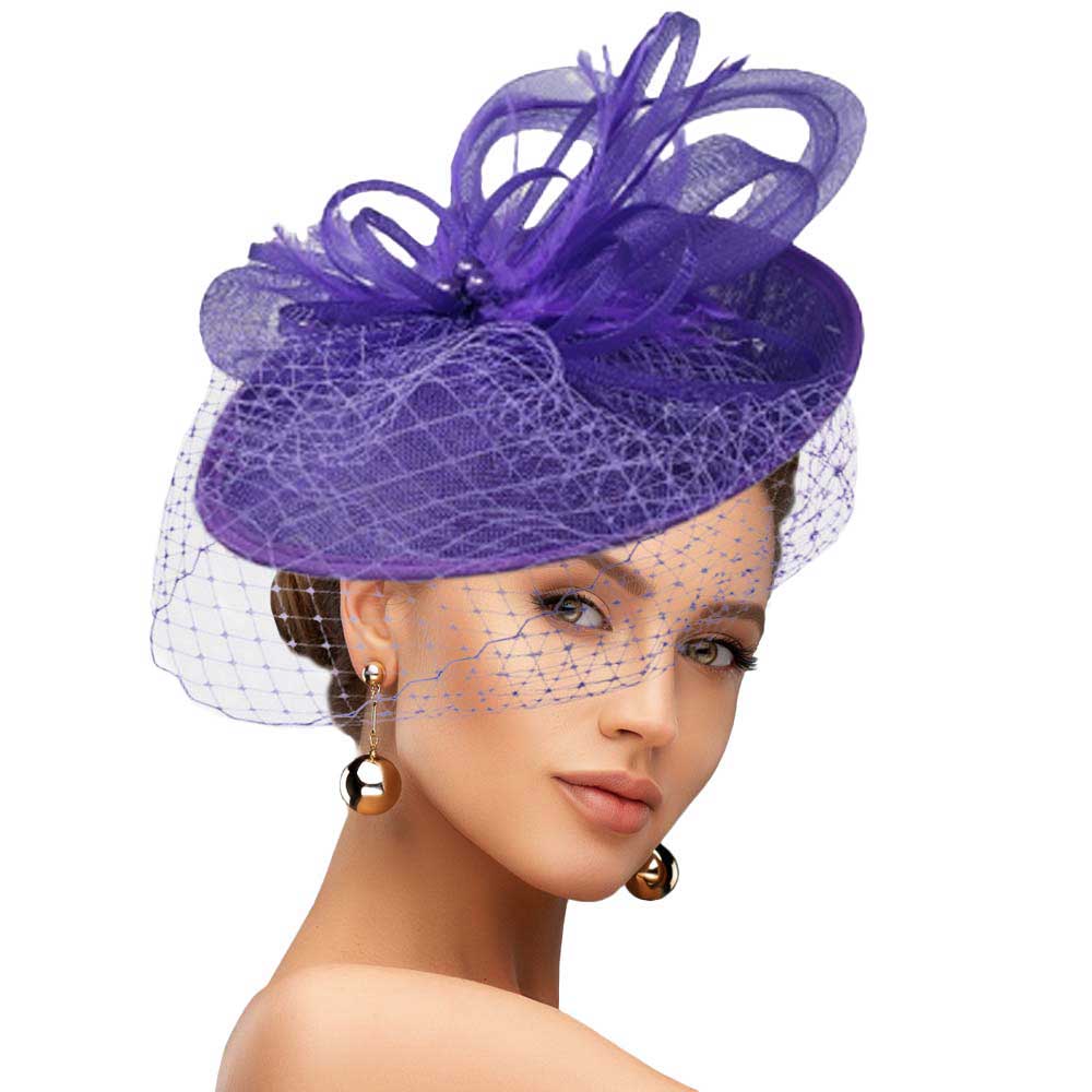 Feather Mesh Fascinator Headband