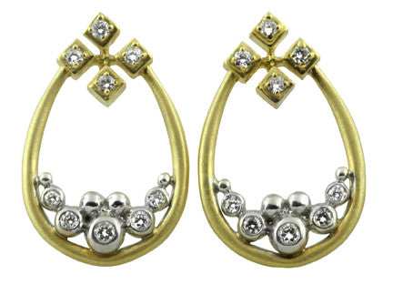 Pyramid Tears Earrings-14K-0
