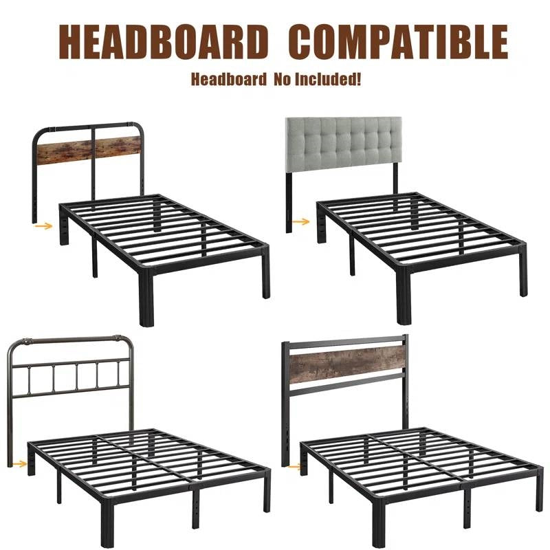 Queen Heavy Duty Metal Bed Frame with Round Edge Legs - 2,000 lb. Max Weight-1