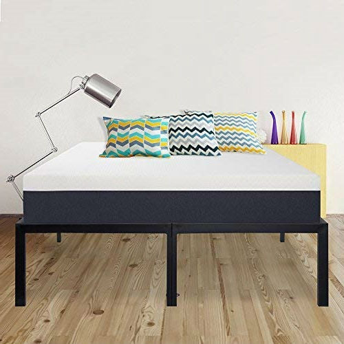Queen 18-inch High Rise Heavy Duty Black Metal Platform Bed Frame-3