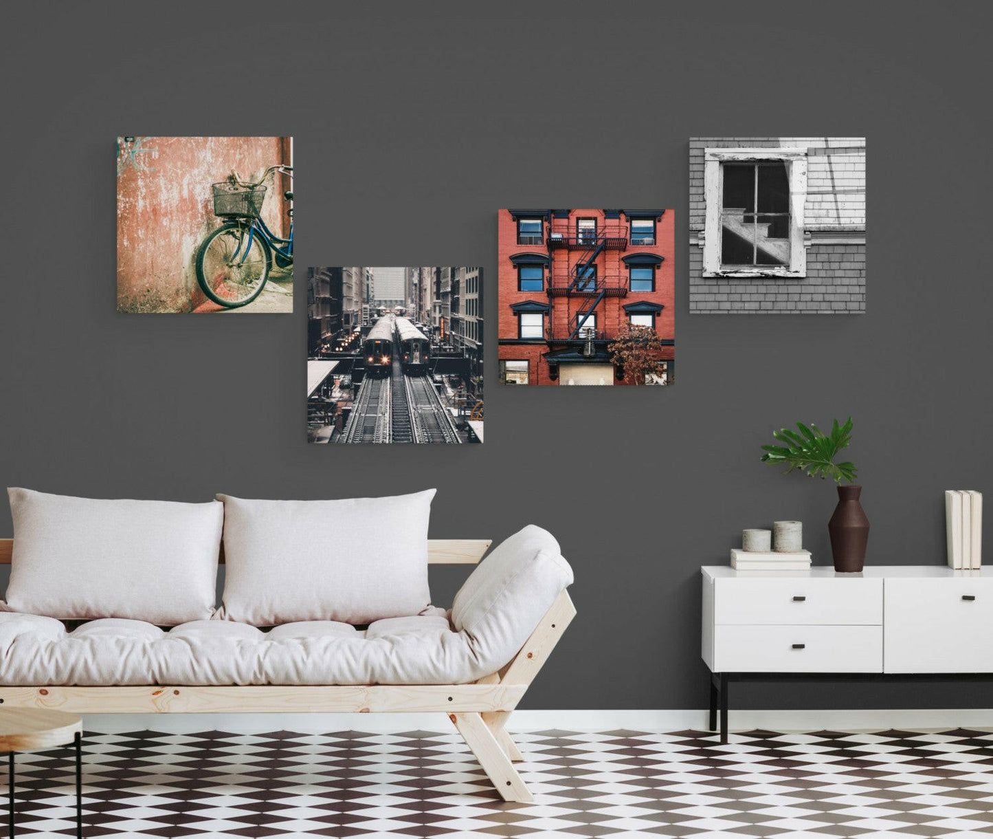 City Quadro Glass Wall Art-1
