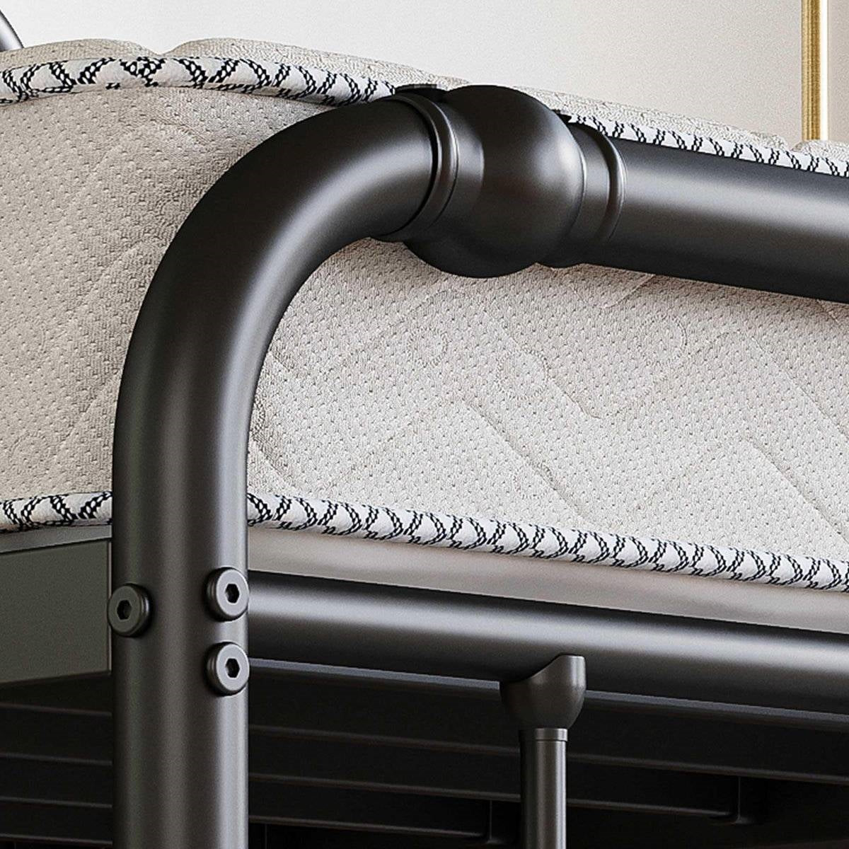 Queen Size Industrial Vintage Heavy Duty Steel Slat Bed Frame-3