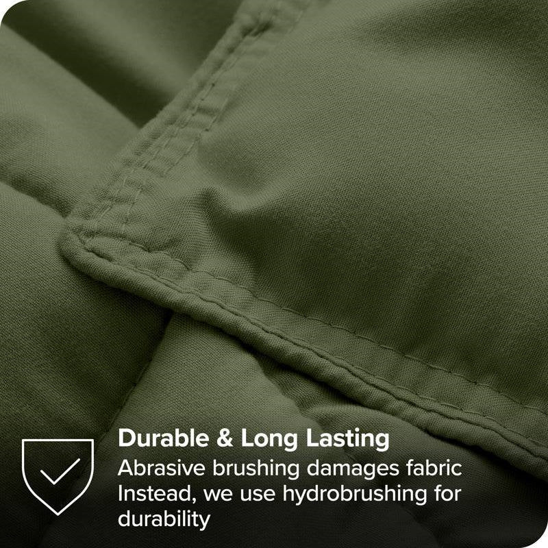 Queen size Hypoallergenic Down Alternative Comforter Set in Olive Green-3