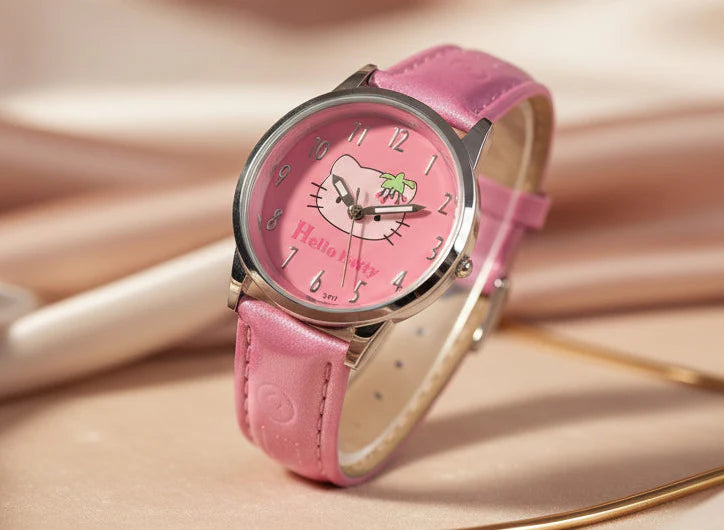 Hello Kitty Cartoon Pink Quartz Watch
