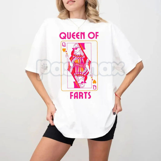 "Queen of Farts" Funny Joke T-Shirt - Inappropriate Fart Humor Tee, Sarcastic Prank Gift for Her, Hilarious Crown Graphic Top, Premium Heavyweight Gag Gift Shirt, Funny Wife or Girlfriend Humor Tee