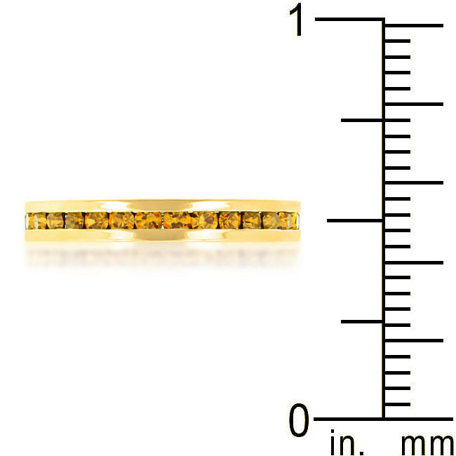 Stylish Stackables Yellow Crystal Gold Ring-1