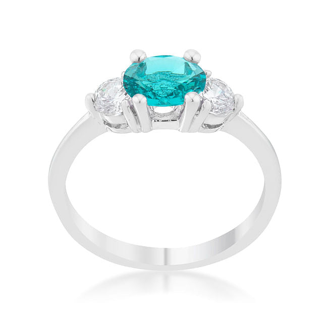 Mariah 1.2ct CZ Rhodium Aqua Simple Classic Ring-1