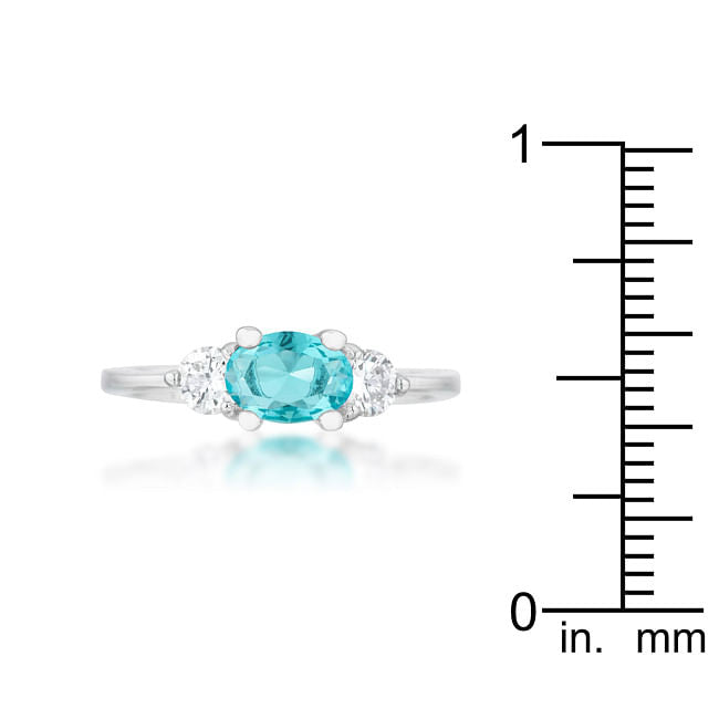 Mariah 1.2ct CZ Rhodium Aqua Simple Classic Ring-3