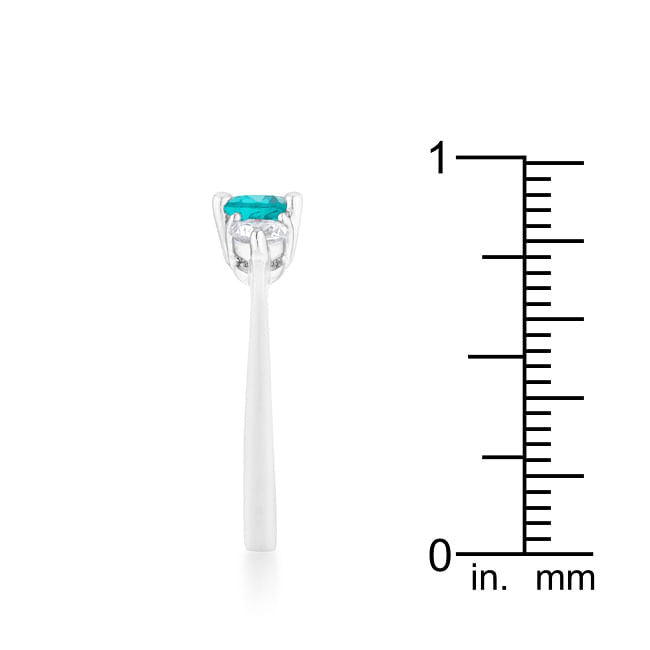 Mariah 1.2ct CZ Rhodium Aqua Simple Classic Ring-4