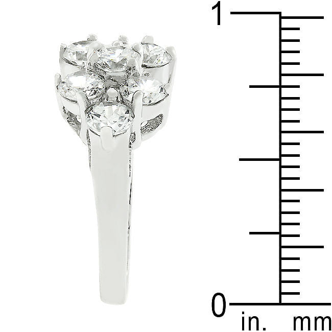 Round Cubic Zirconia Cluster Ring-3