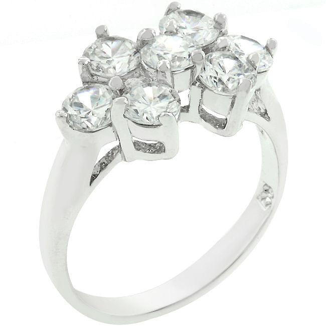 Round Cubic Zirconia Cluster Ring-0