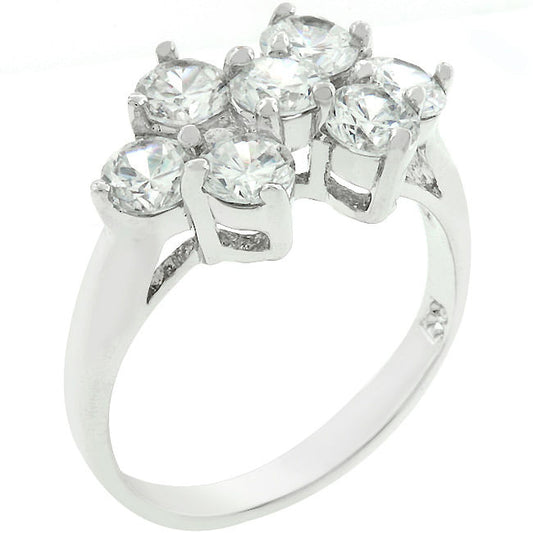 Round Cubic Zirconia Cluster Ring-0