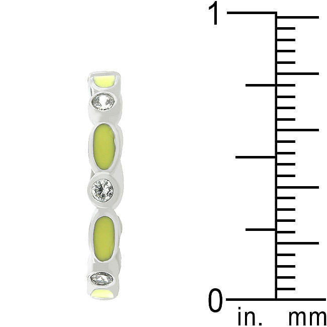 Yellow Link Enamel Stacker Ring-3