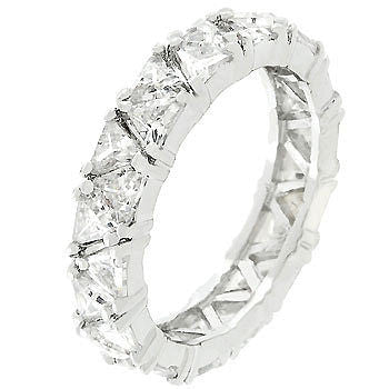 Rhodium Plated Trillion Eternity Band-0