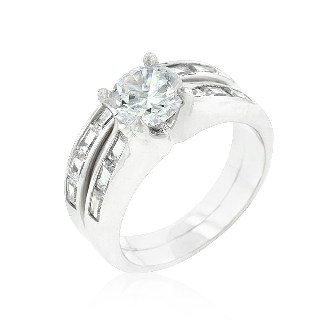 Rhodium Plated Stackable Ring Set-0