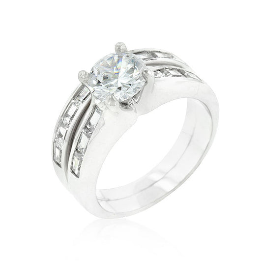Rhodium Plated Stackable Ring Set-0