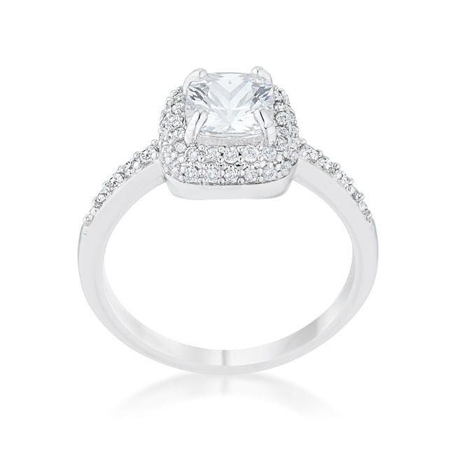 Serena 1.5ct Clear CZ Rhodium Art Deco Ring-1