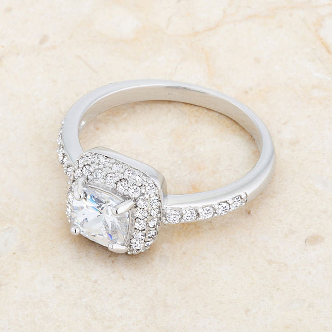 Serena 1.5ct Clear CZ Rhodium Art Deco Ring-2