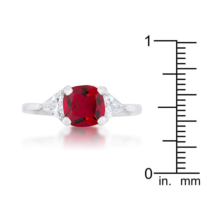Shonda 1.8ct Garnet CZ Rhodium Cushion Classic Statement Ring-3