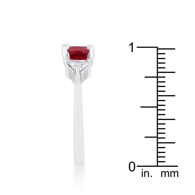 Shonda 1.8ct Garnet CZ Rhodium Cushion Classic Statement Ring-4