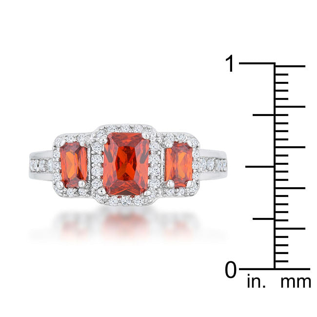 Rita 2.3ct Garnet CZ Rhodium Classic Trio Ring-3