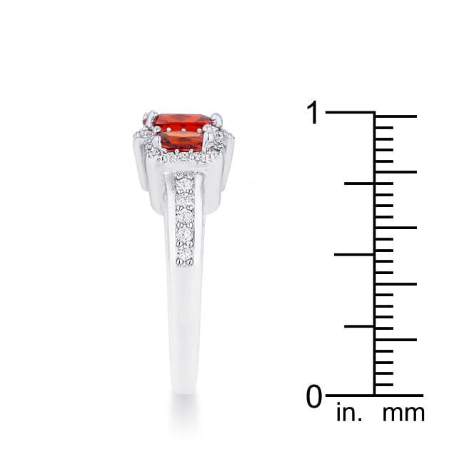 Rita 2.3ct Garnet CZ Rhodium Classic Trio Ring-4