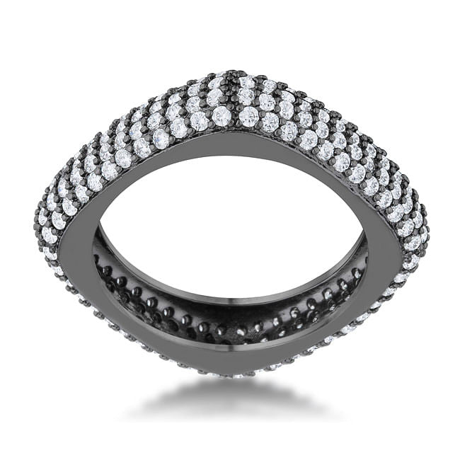 Jana 1.29ct CZ Hematite Contemporary Square Band Ring-3