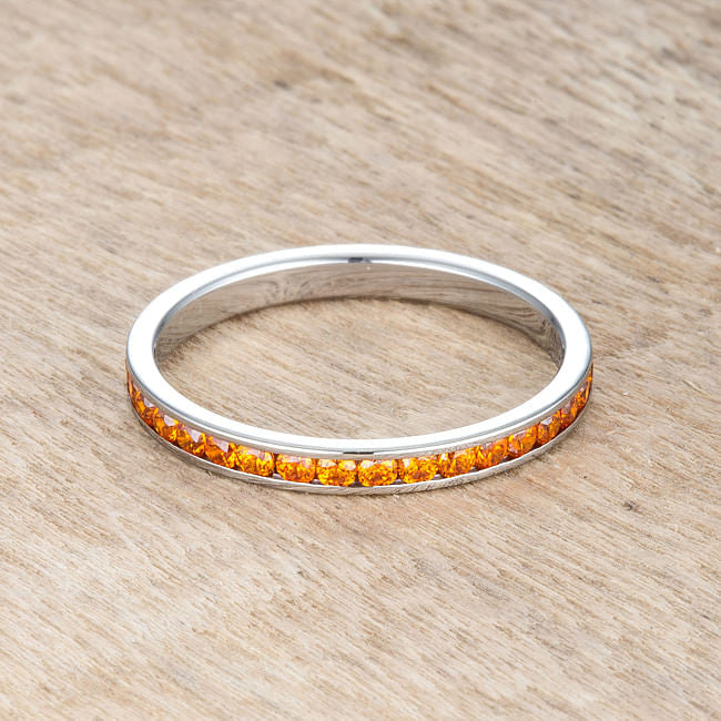 Teresa 0.5ct Orange CZ Stainless Steel Eternity Band-1