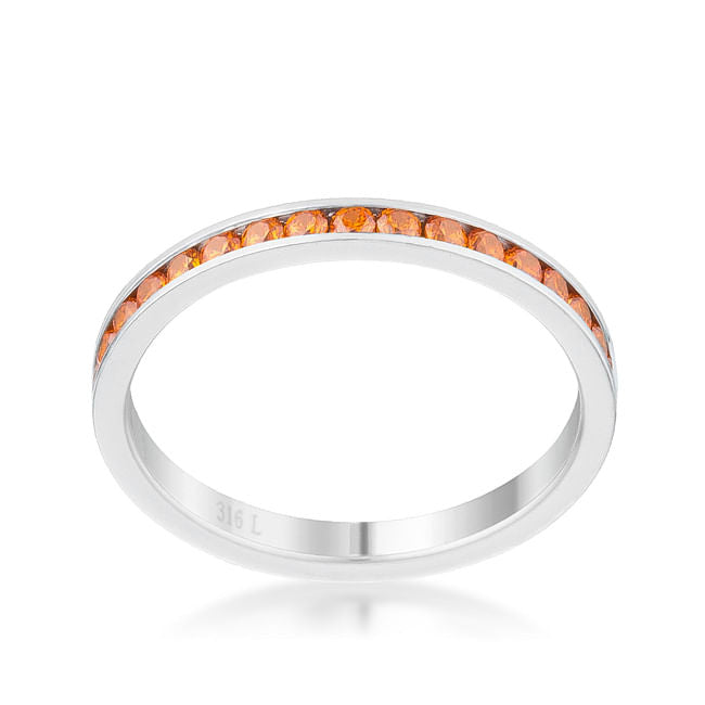 Teresa 0.5ct Orange CZ Stainless Steel Eternity Band-3