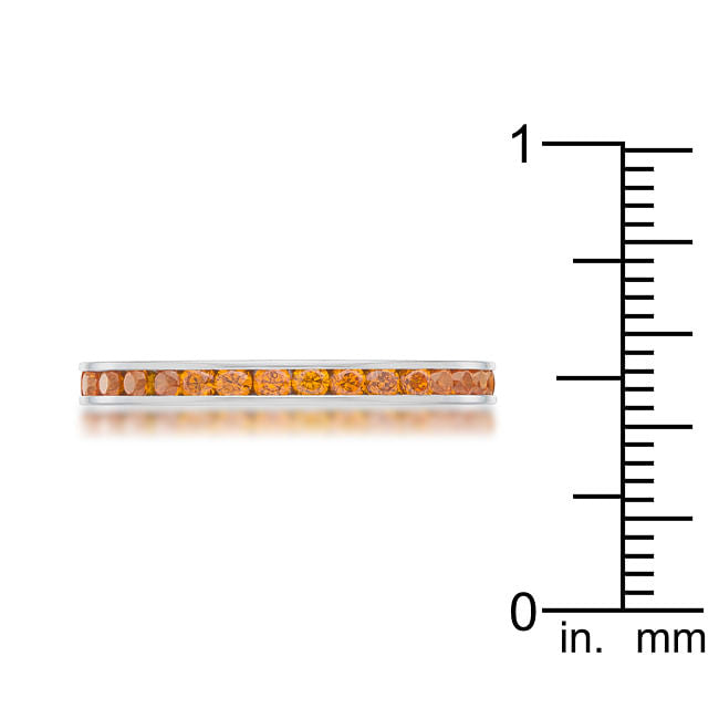 Teresa 0.5ct Orange CZ Stainless Steel Eternity Band-4