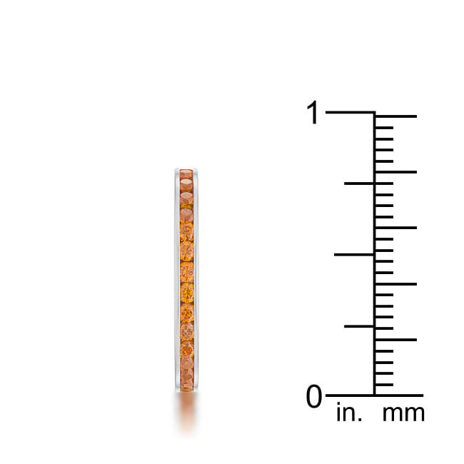 Teresa 0.5ct Orange CZ Stainless Steel Eternity Band-2