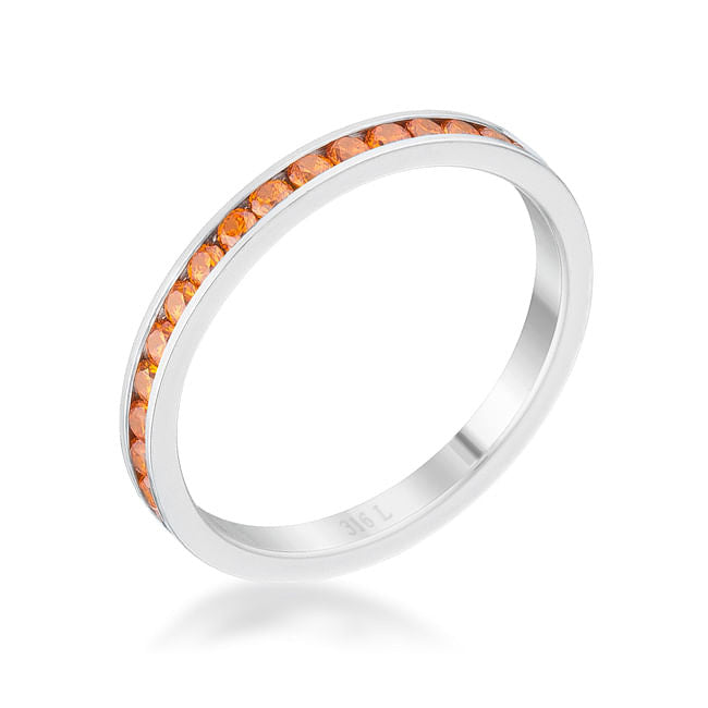 Teresa 0.5ct Orange CZ Stainless Steel Eternity Band-0