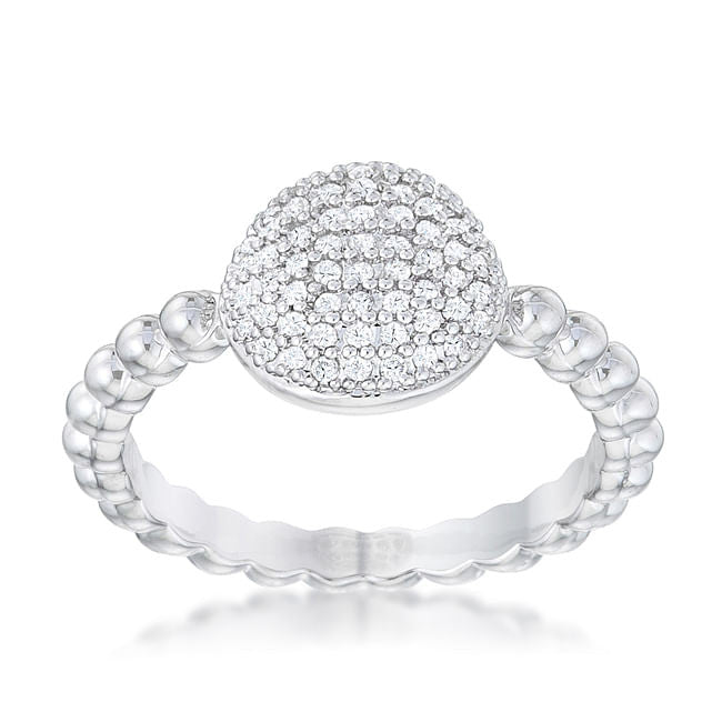 Stunning CZ Rhodium Ring-1