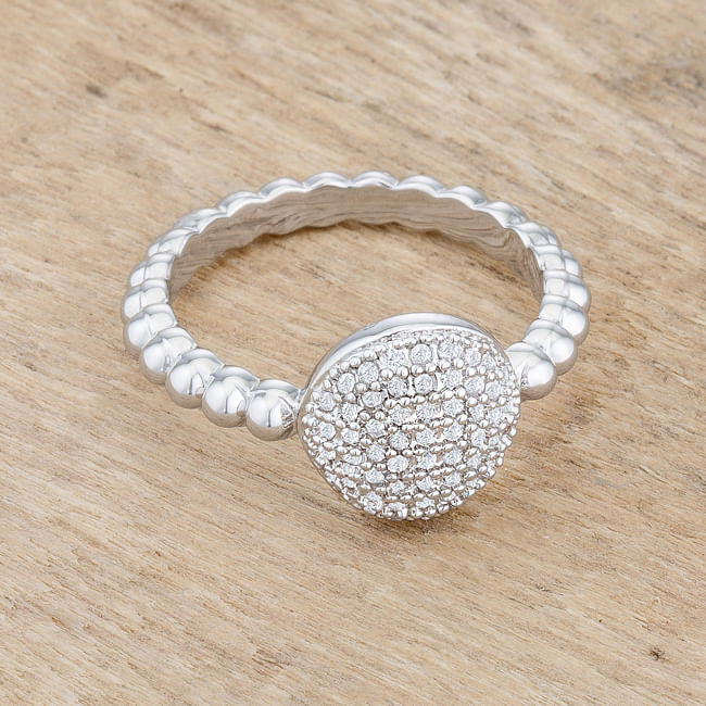 Stunning CZ Rhodium Ring-2