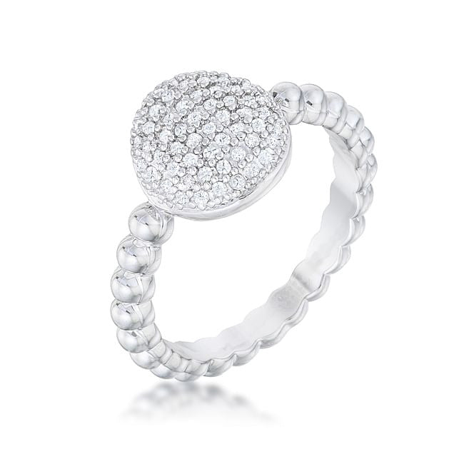 Stunning CZ Rhodium Ring-0
